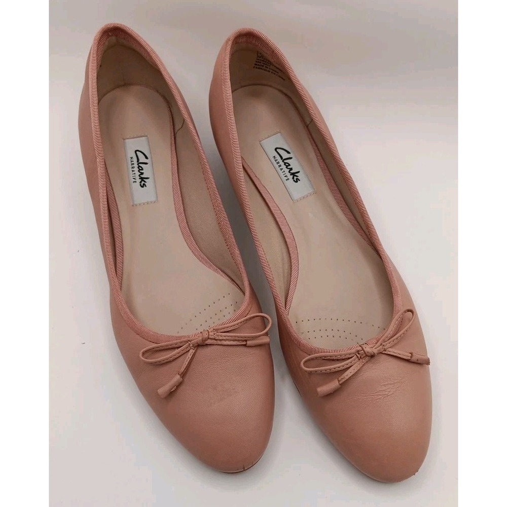 Clarks Narrative‎ Isla Women's Dusty Pink Leather Ballet Flats Size 8M US